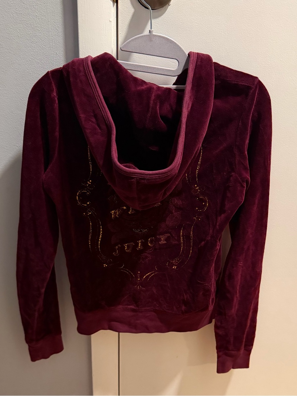 Juicy Couture Wine Velvet Zip-Up Hoodie - Picture 2 of 4